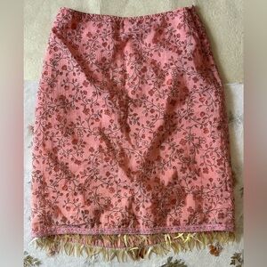 BETSEY JOHNSON *RARE* vintage Floral Skirt with dangling sequins on hem